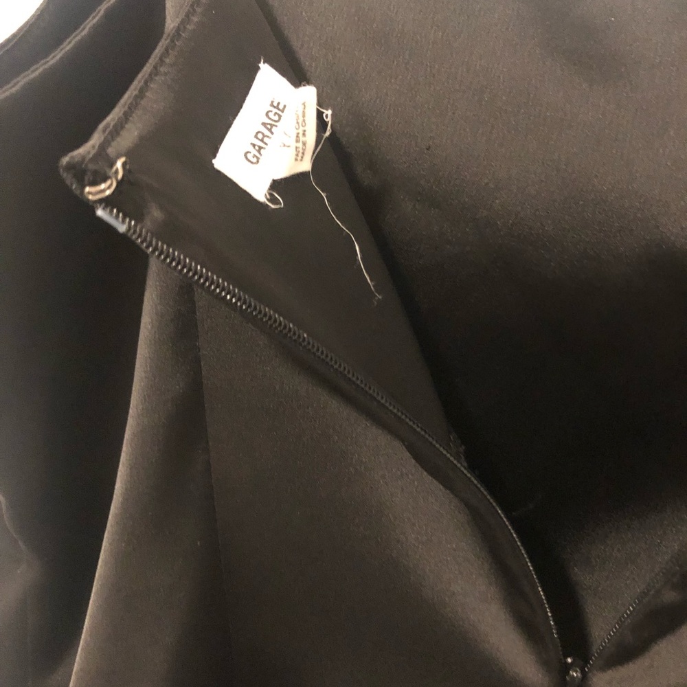 Garage Black Satin Mini Slip Dress with Spaghetti Straps - Picture 7 of 7